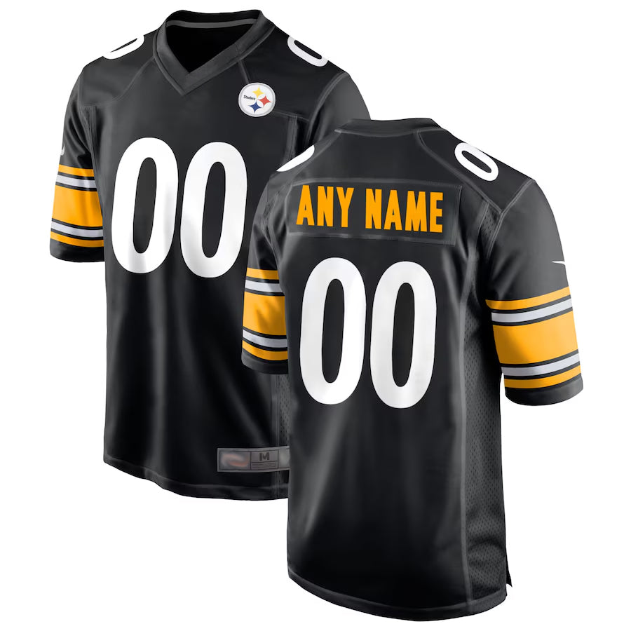 Yuxns Custom P.Steelers Black Home Game Stitched Jerseys