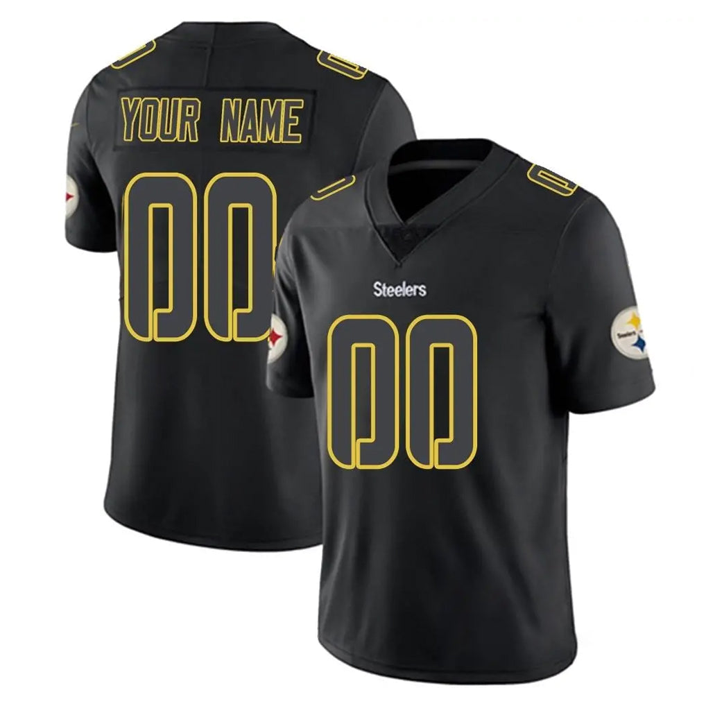 Yuxns Custom P.Steelers Black Impact Limited Home Game Any Name & Numbers Stitched Jerseys