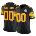 Yuxns Custom P.Steelers Black Limited 2nd Alternate Vapor F.U.S.E. Home Game Any Name & Numbers Stitched Jerseys