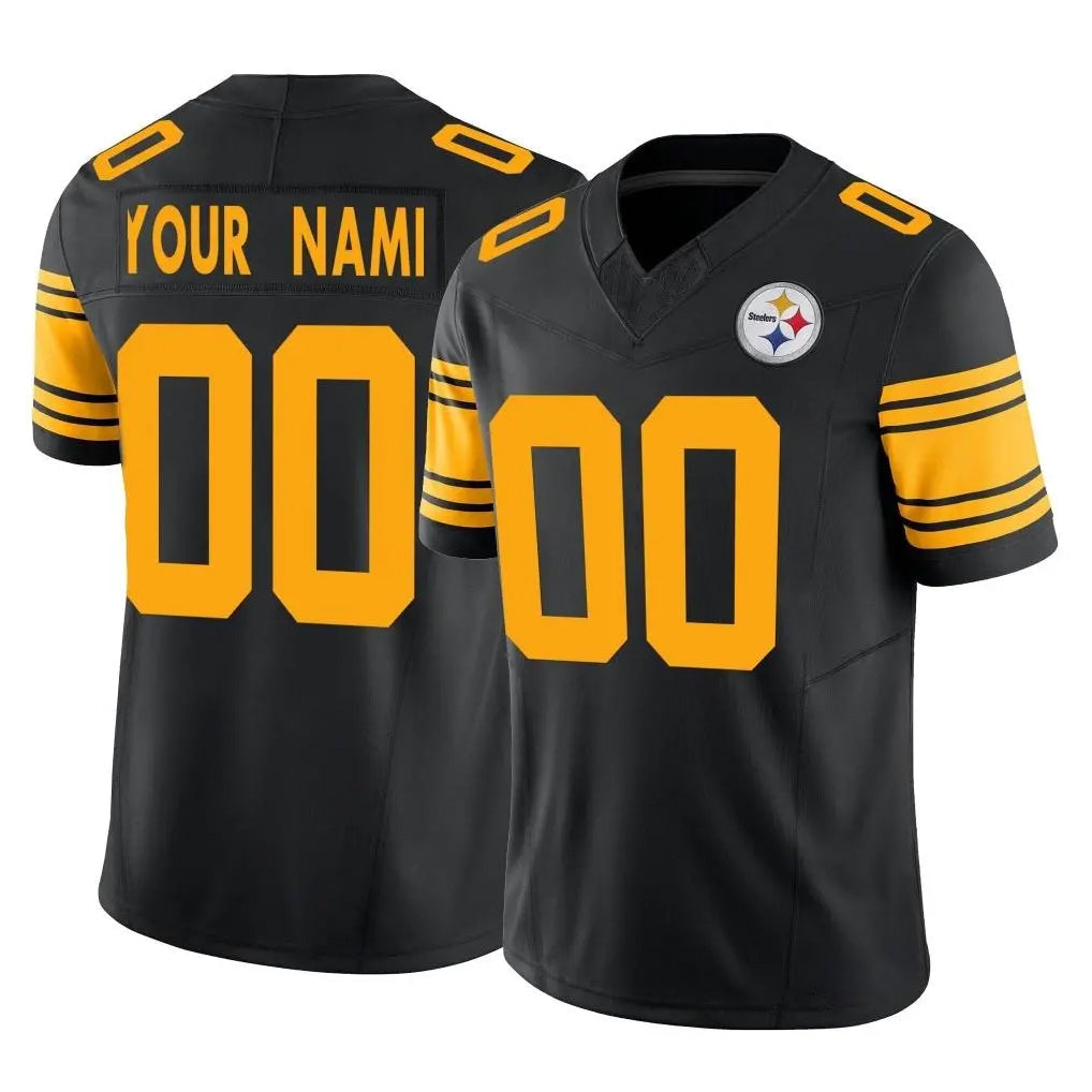 Yuxns Custom P.Steelers Black Limited 2nd Alternate Vapor F.U.S.E. Home Game Any Name & Numbers Stitched Jerseys