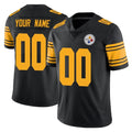 Yuxns Custom P.Steelers Black Limited Color Rush Home Game Any Name & Numbers Stitched Jerseys