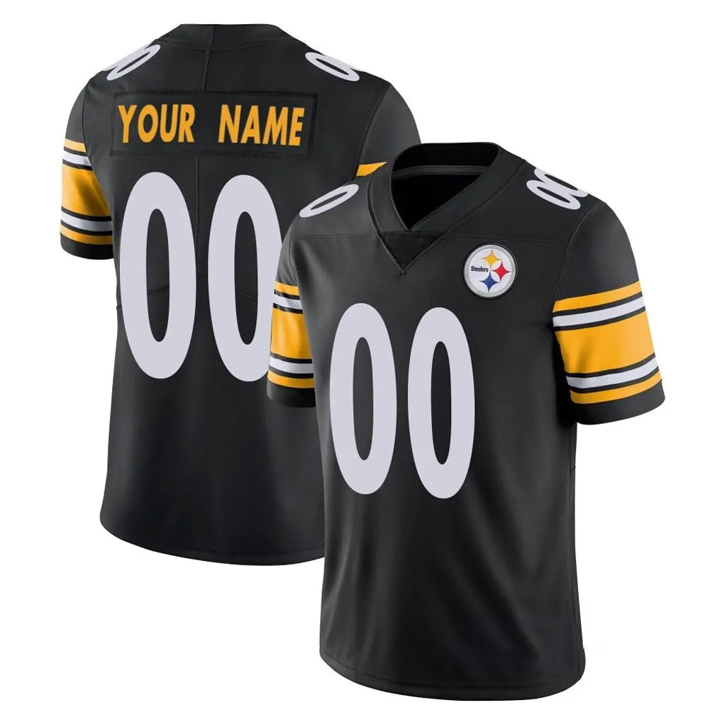 Yuxns Custom P.Steelers Black Limited Vapor Untouchable Home Game Any Name & Numbers Stitched Jerseys