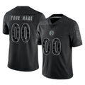 Yuxns Custom P.Steelers Black Reflective Limited Home Game Any Name & Numbers Stitched Jerseys
