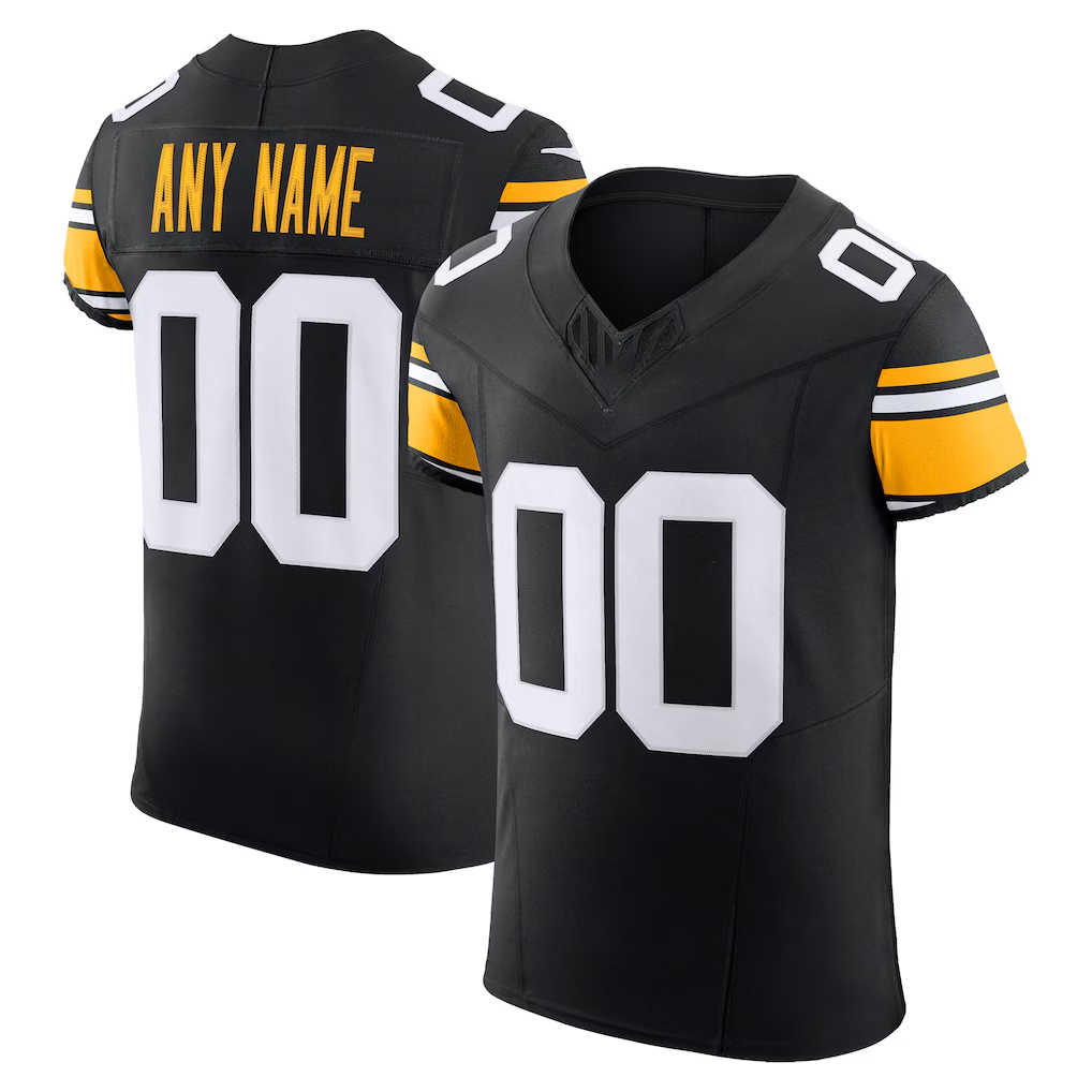 Yuxns Custom P.Steelers Black Vapor F.U.S.E. Elite Stitched Jerseys