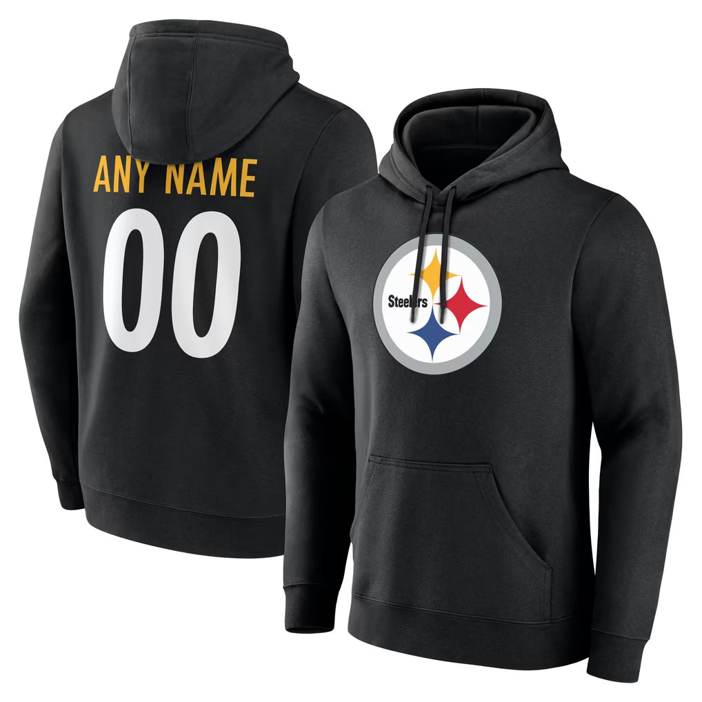 Yuxns Custom P.Steelers Black Salute to Service Hoodies Limited Game Any Name & Numbers Stitched Jerseys