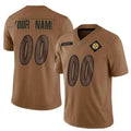 Yuxns Custom P.Steelers Brown Salute To Service Limited Stitched Jerseys