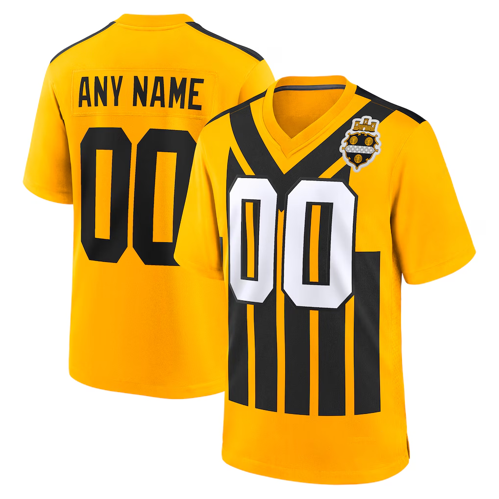 Yuxns Custom P.Steelers Gold Alternate 1933 Throwback Game Stitched Jerseys