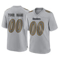 Yuxns Custom P.Steelers Gray Atmosphere Fashion Home Game Any Name & Numbers Stitched Jerseys