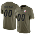 Yuxns Custom P.Steelers Salute To Service Limited Olive Stitched Jerseys