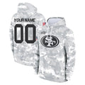 Yuxns Custom SF.49ers Arctic Camo Limited Salute to Service Pullover Hoodies Game Any Name & Numbers Stitched Jerseys