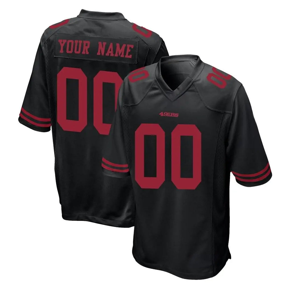 Yuxns Custom SF.49ers Black Alternate Home Game Any Name & Numbers Stitched Jerseys