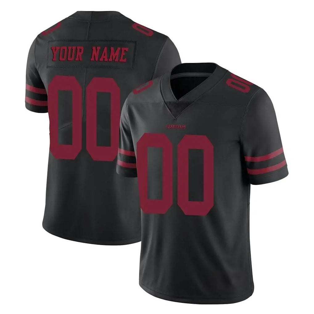 Yuxns Custom SF.49ers Black Alternate Limited Vapor Untouchable Home Game Any Name & Numbers Stitched Jerseys