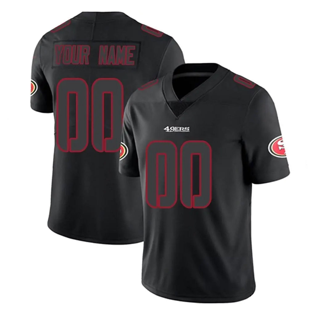 Yuxns Custom SF.49ers Black Impact Limited Home Game Any Name & Numbers Stitched Jerseys