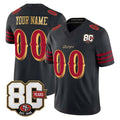 Yuxns Custom SF.49ers Black Limited 80th Rivalries Collection Home Game Any Name & Numbers Stitched Jerseys