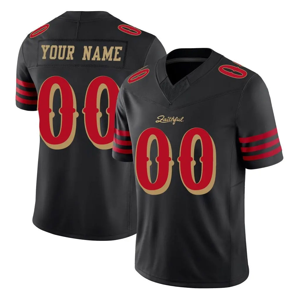 Yuxns Custom SF.49ers Black Limited Rivalries Collection Home Game Any Name & Numbers Stitched Jerseys