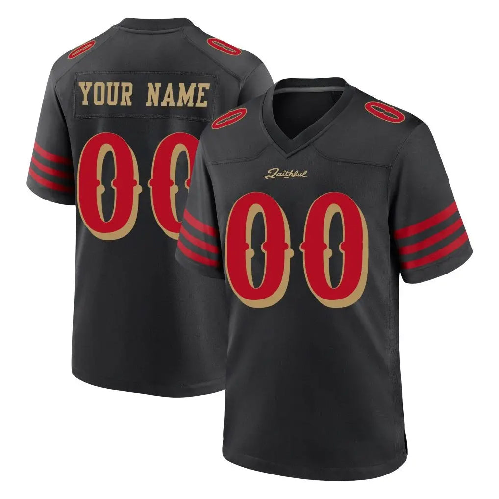 Yuxns Custom SF.49ers Black Rivalries Collection Home Game Any Name & Numbers Stitched Jerseys
