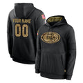 Yuxns Custom SF.49ers Black Salute to Service Sideline Performance Pullover Hoodies Home Game Any Name & Numbers Stitched Jerseys