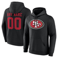 Yuxns Custom SF.49ers Black Team Authentic Personalized Name & Number Hoodie Stitched Jerseys