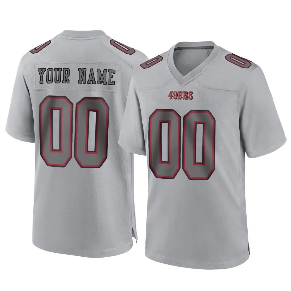 Yuxns Custom SF.49ers Gray Atmosphere Fashion Home Game Any Name & Numbers Stitched Jerseys