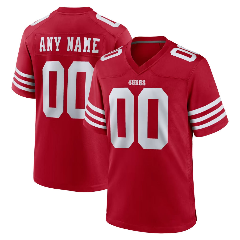 Yuxns Custom SF.49ers Red Game Home Any Name & Numbers Stitched Jerseys