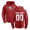 Yuxns Custom SF.49ers Red LOGO Pullover Hoodies Home Game Any Name & Numbers Stitched Jerseys