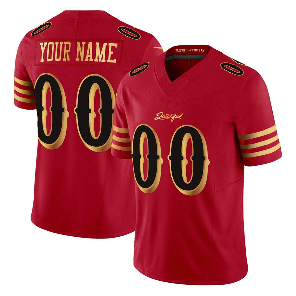 Yuxns Custom SF.49ers Red Rivalries Vapor Limited Home Game Any Name & Numbers Stitched Jerseys