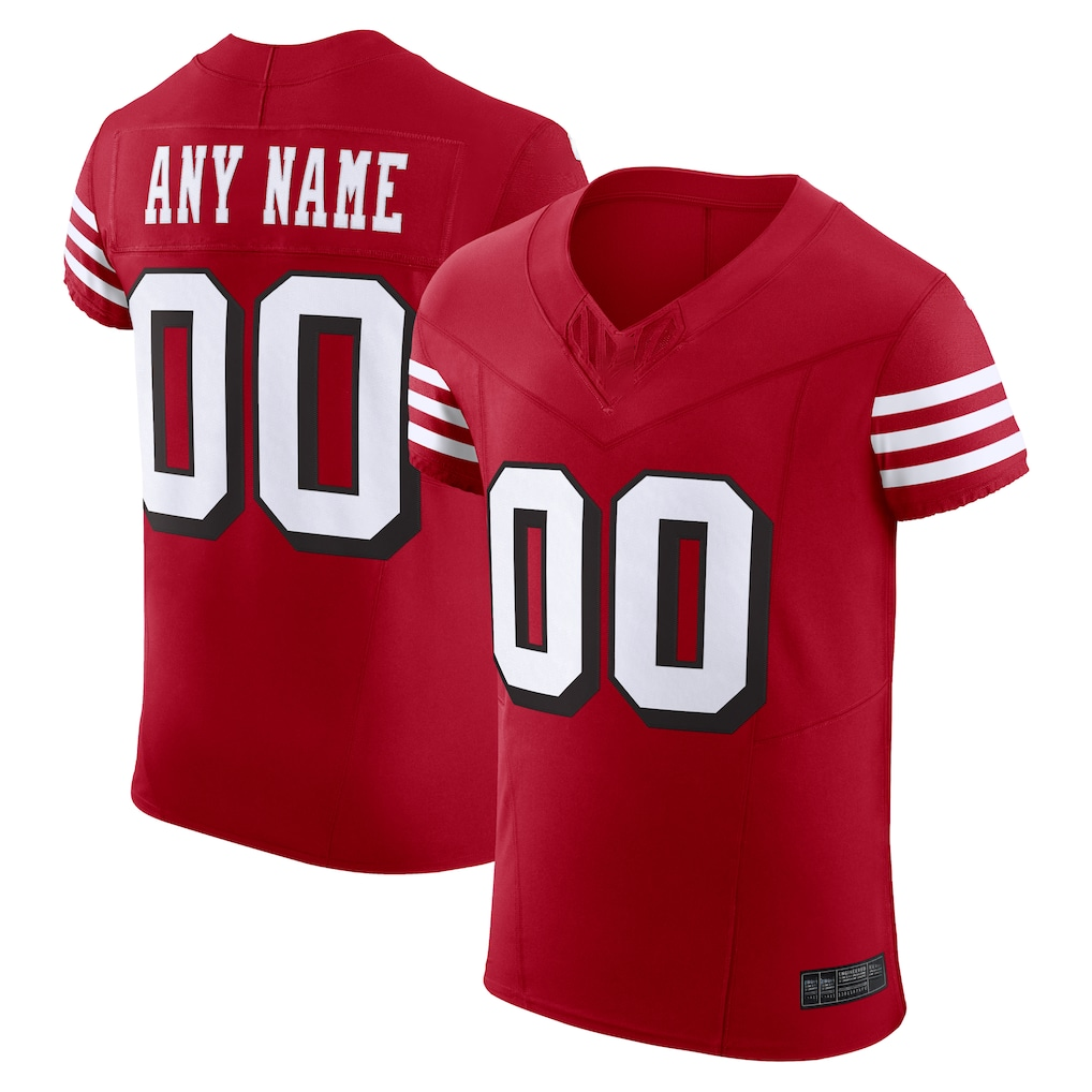 Yuxns Custom SF.49ers Scarlet Alternate Vapor F.U.S.E. Elite Stitched Jerseys