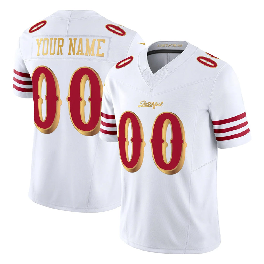Yuxns Custom SF.49ers White 2025 Rivalries Collection Game Limited Any Name & Numbers Stitched Jerseys