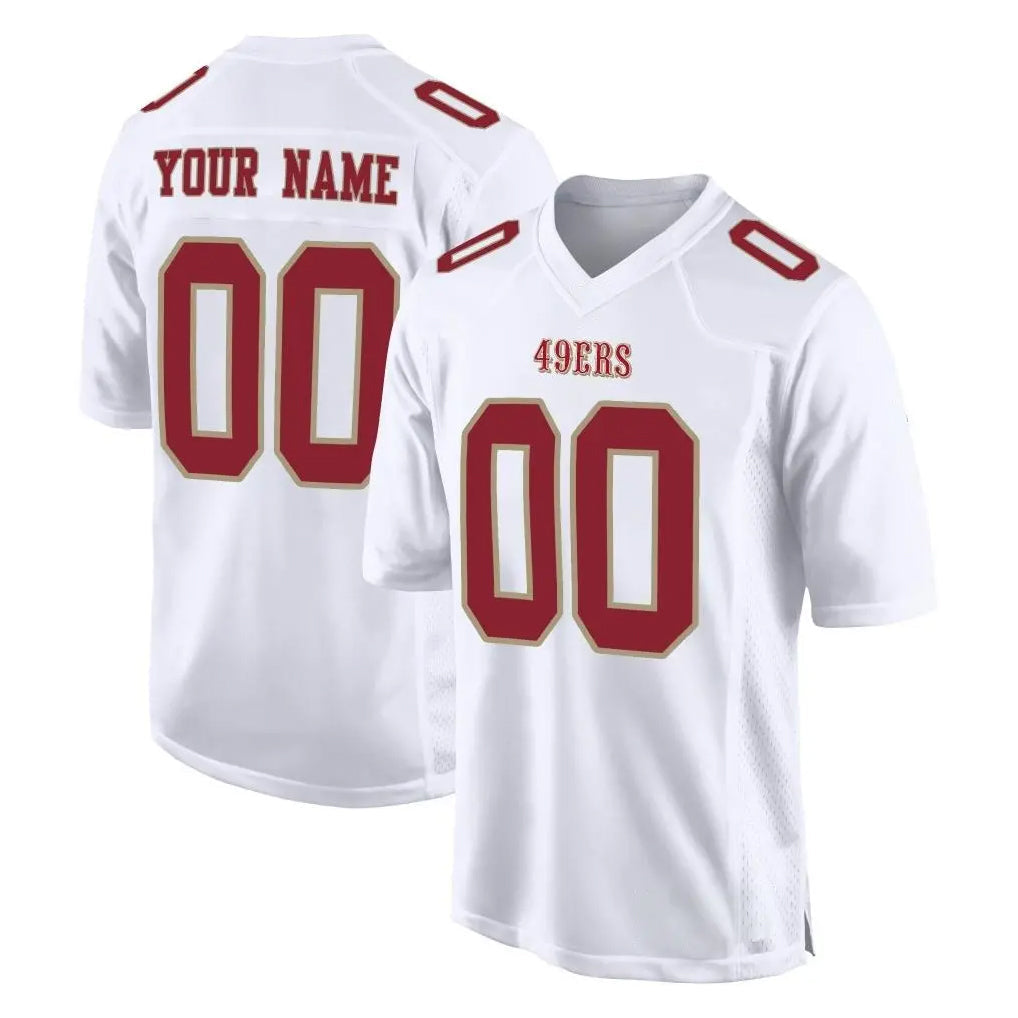 Yuxns Custom SF.49ers White Fashion Home Game Any Name & Numbers Stitched Jerseys