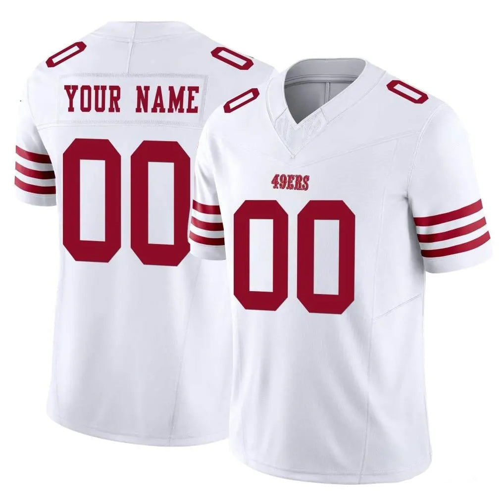 Yuxns Custom SF.49ers White Limited Vapor F.U.S.E. Home Game Any Name & Numbers Stitched Jerseys