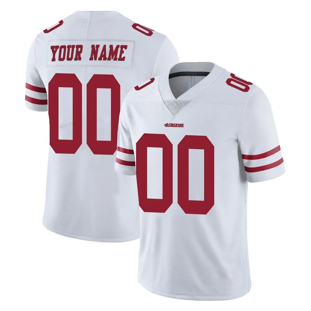 Yuxns Custom SF.49ers White Limited Vapor Untouchable Home Game Any Name & Numbers Stitched Jerseys