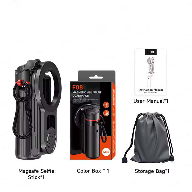 Yuxns Magnetic Mini Selfie Stick Tripod for Cellphone with Extension Rod Wireless Remote, Fill Light Option, for Smartphone Vlog Shoot