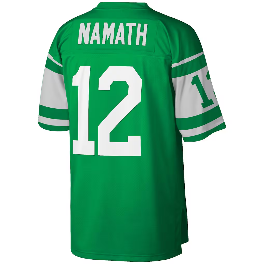 Yuxns NY.Jets #12 Joe Namath Mitchell & Ness Kelly Green Legacy Replica Puhic Stitched Jerseys