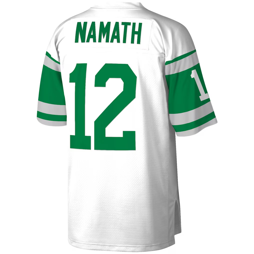 Yuxns NY.Jets #12 Joe Namath Mitchell & Ness White Legacy Replica Stitched Jerseys