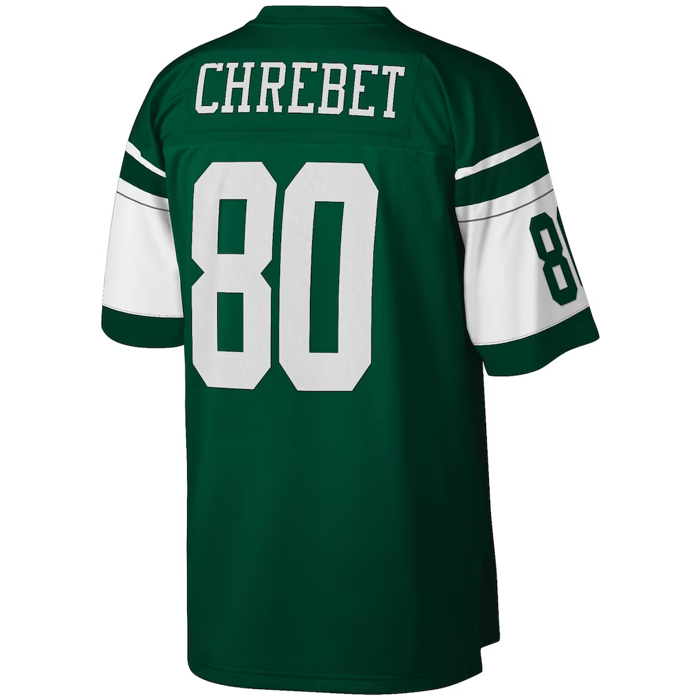 Yuxns NY.Jets  #80 Wayne Chrebet Mitchell & Ness Green Legacy Replica Stitched Jerseys