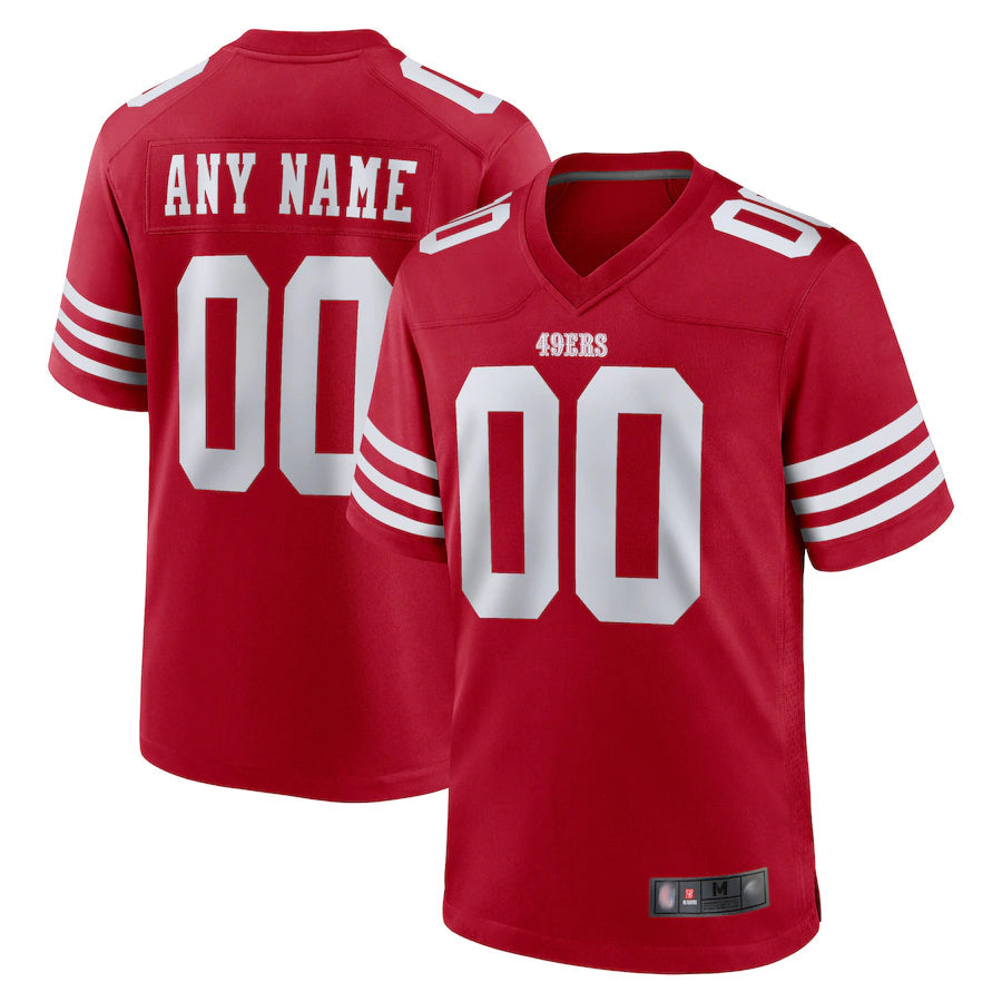 Yuxns Custom SF.49ers Game Home Scarlet Stitched Jerseys