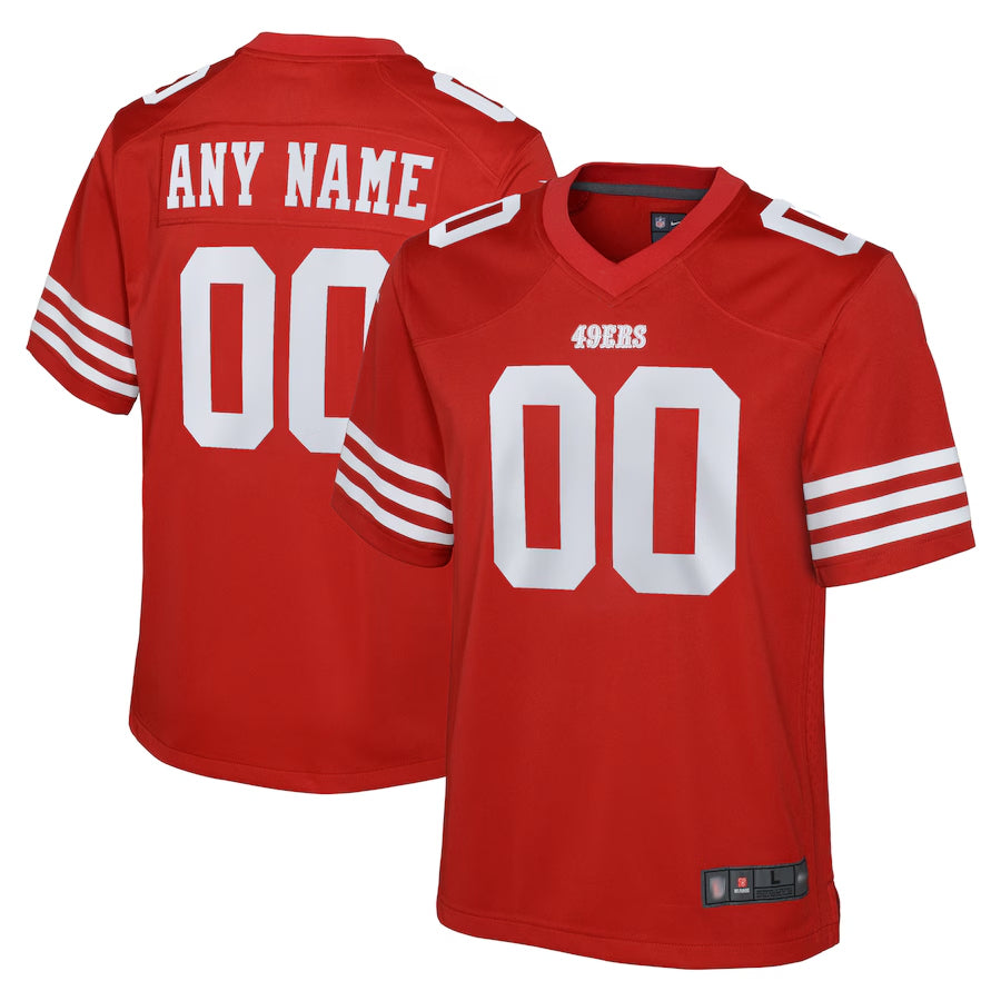 Yuxns Custom SF.49ers Red Game Team Colour Stitched Jerseys